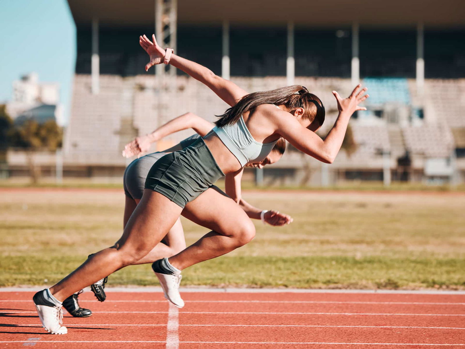 action sports and athlete running sprint in compe